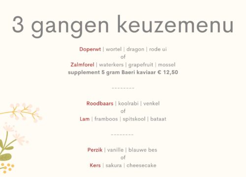 3 gangen keuzemenu